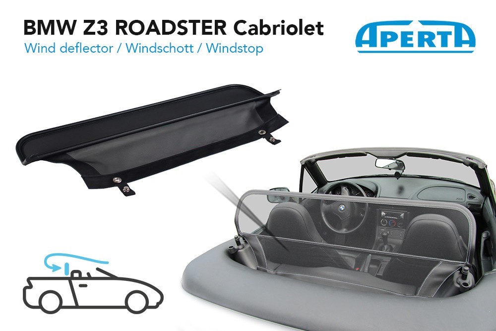 BMW1Z3CD Cabriolet wind deflector BMW Z3 (E36/7 - E36/8) 1995-2002 Black (2)