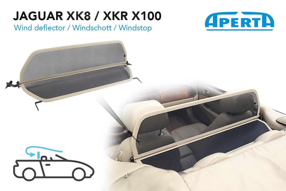 JAG2XKCD Cabriolet wind deflector Jaguar XK - XKR (X100) 1996-2006 Beige (10)