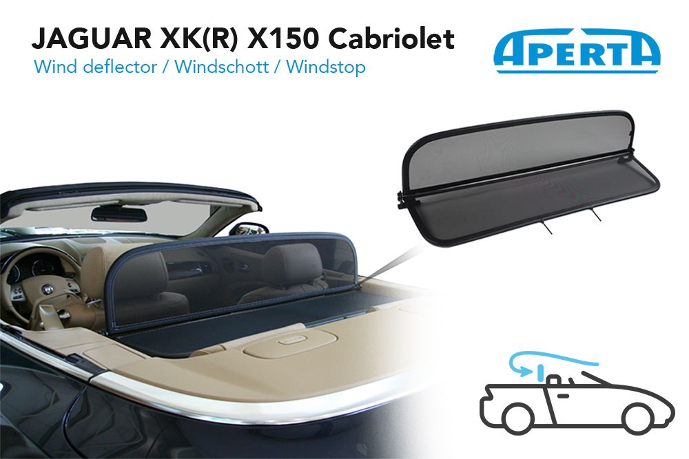 JAG4XKCD Cabriolet wind deflector Jaguar XK - XKR (X150) 2006-2014 Black (10)