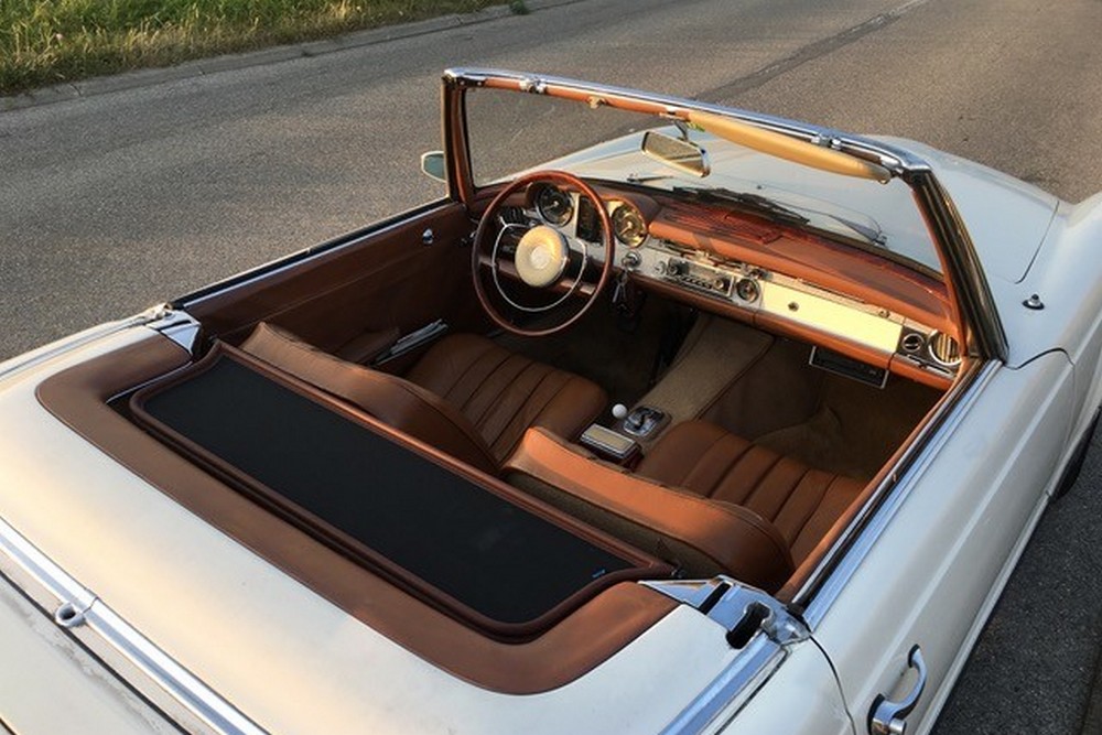 MB23SLCD Cabriolet wind deflector Mercedes-Benz SL (W113) 1963-1971 Brown (8)