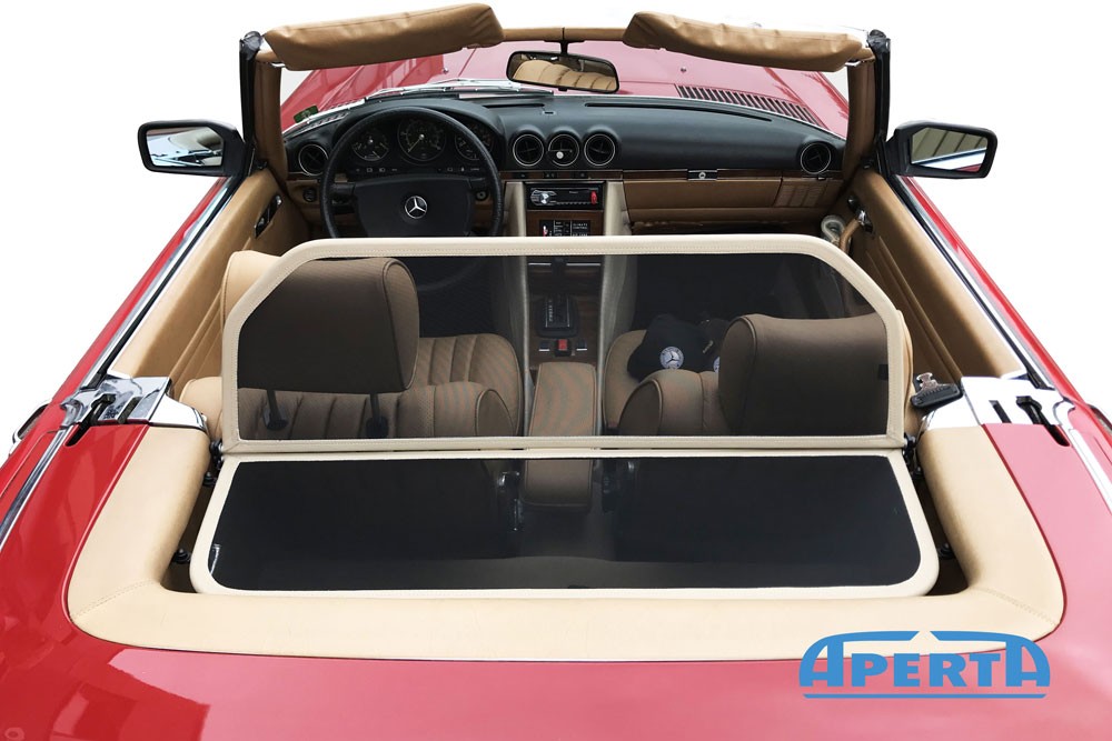 MB3SLCD Cabriolet wind deflector Mercedes-Benz SL (R107) 1971-1989 Parchment beige (11)