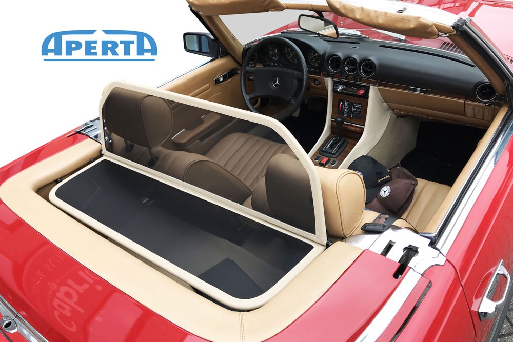 MB3SLCD Cabriolet wind deflector Mercedes-Benz SL (R107) 1971-1989 Parchment beige (12)