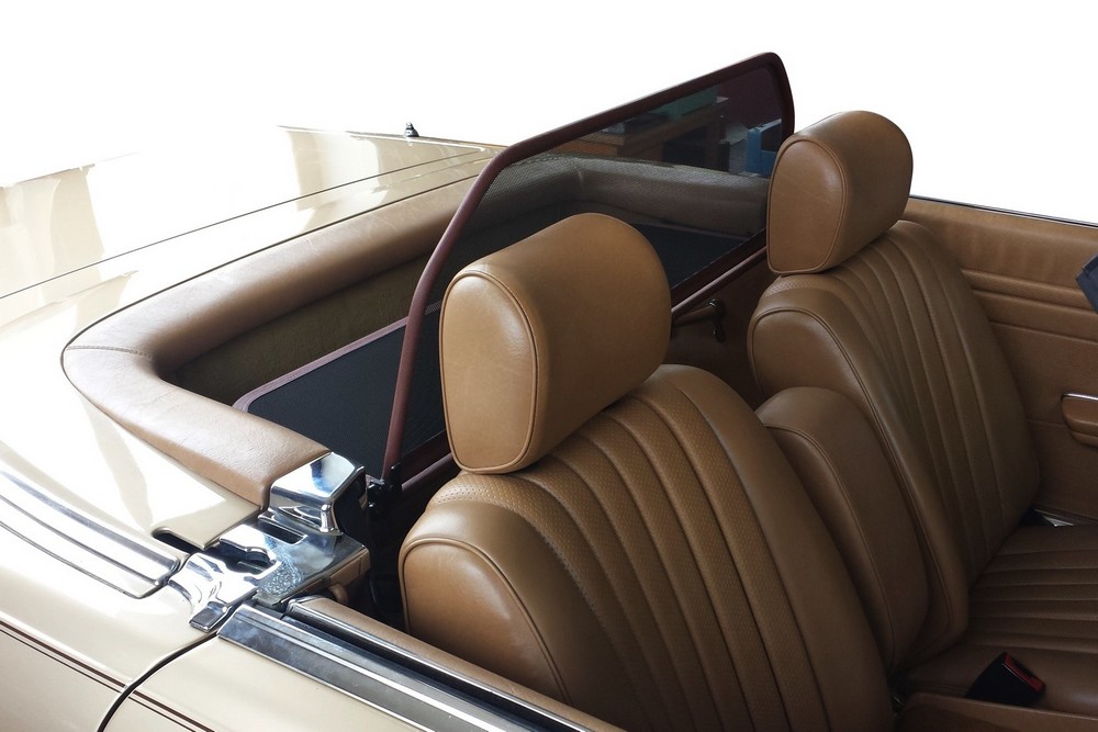 MB5SLCD Cabriolet wind deflector Mercedes-Benz SL (R107) 1971-1989 Tobacco brown (3)