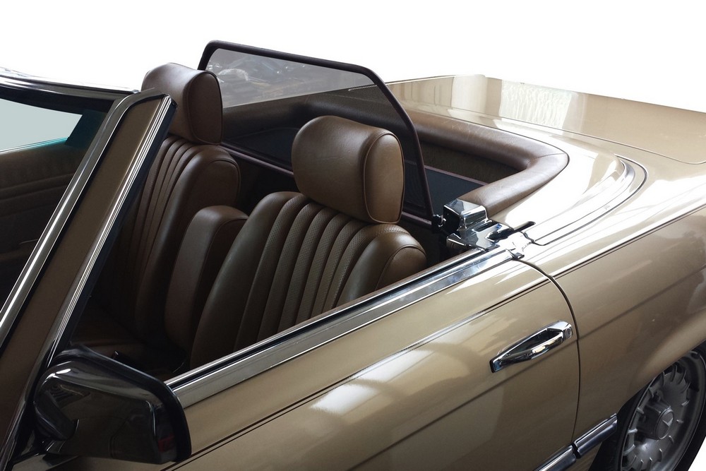 MB5SLCD Cabriolet wind deflector Mercedes-Benz SL (R107) 1971-1989 Tobacco brown (4)