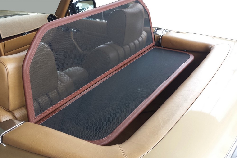 MB5SLCD Cabriolet wind deflector Mercedes-Benz SL (R107) 1971-1989 Tobacco brown (5)