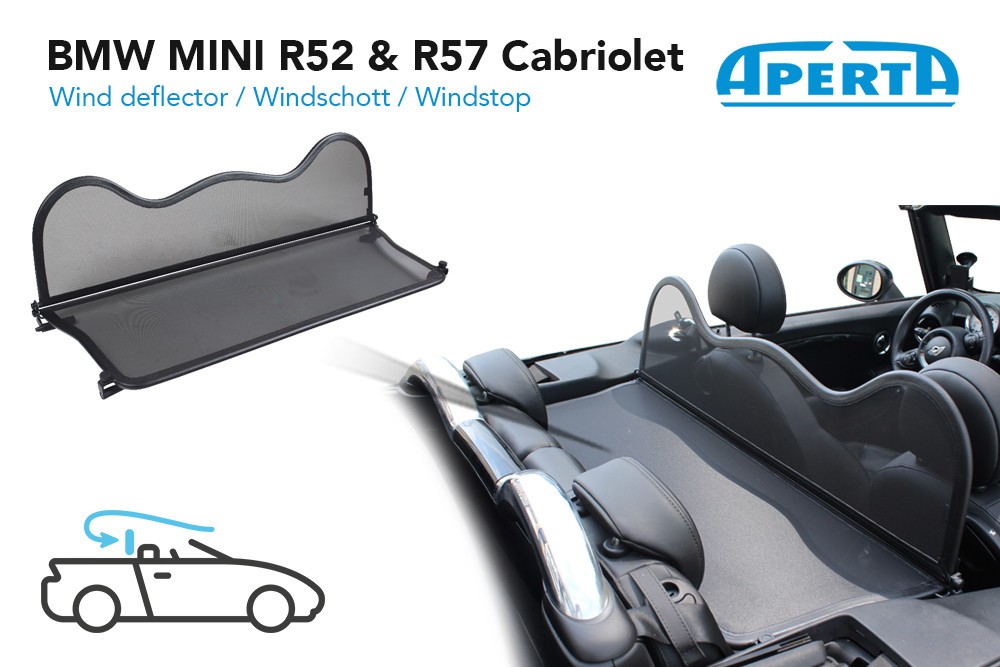 MIN4MICD Cabriolet wind deflector Mini Cabriolet (R57 - Mk II) 2009-2016 Brown (3)