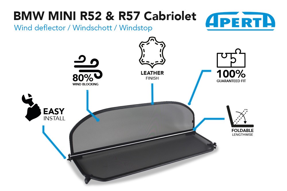 MIN5MICD Cabriolet wind deflector Mini Cabriolet (R57 - Mk II) 2009-2016 Carbon look (7)