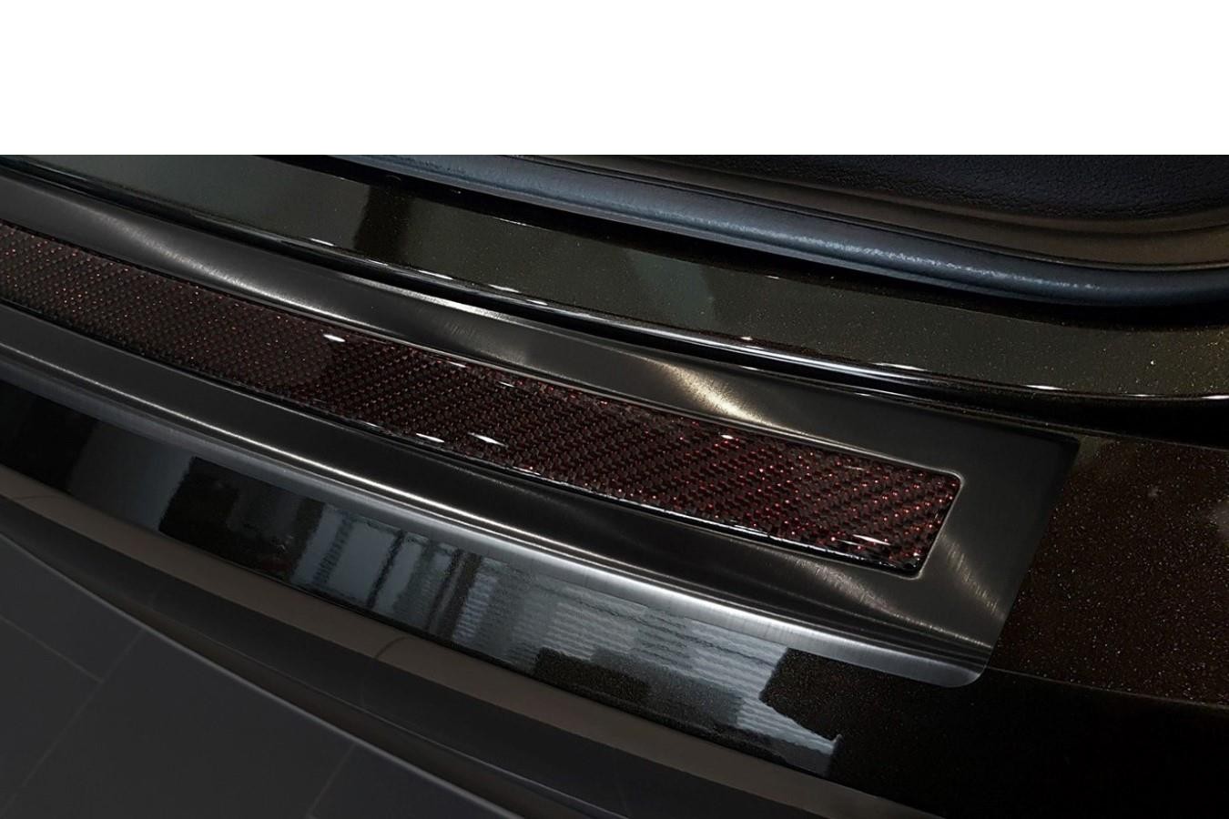 Protection de seuil de coffre convient à BMW X6 (F16) 2014-2019 acier inox anthracite - carbone