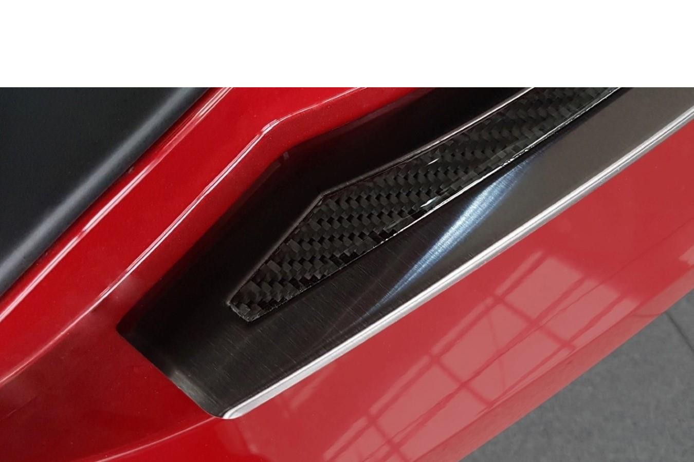 Protection de seuil de coffre convient à Tesla Model S 2012-présent 5 portes bicorps acier inox anthracite - carbone