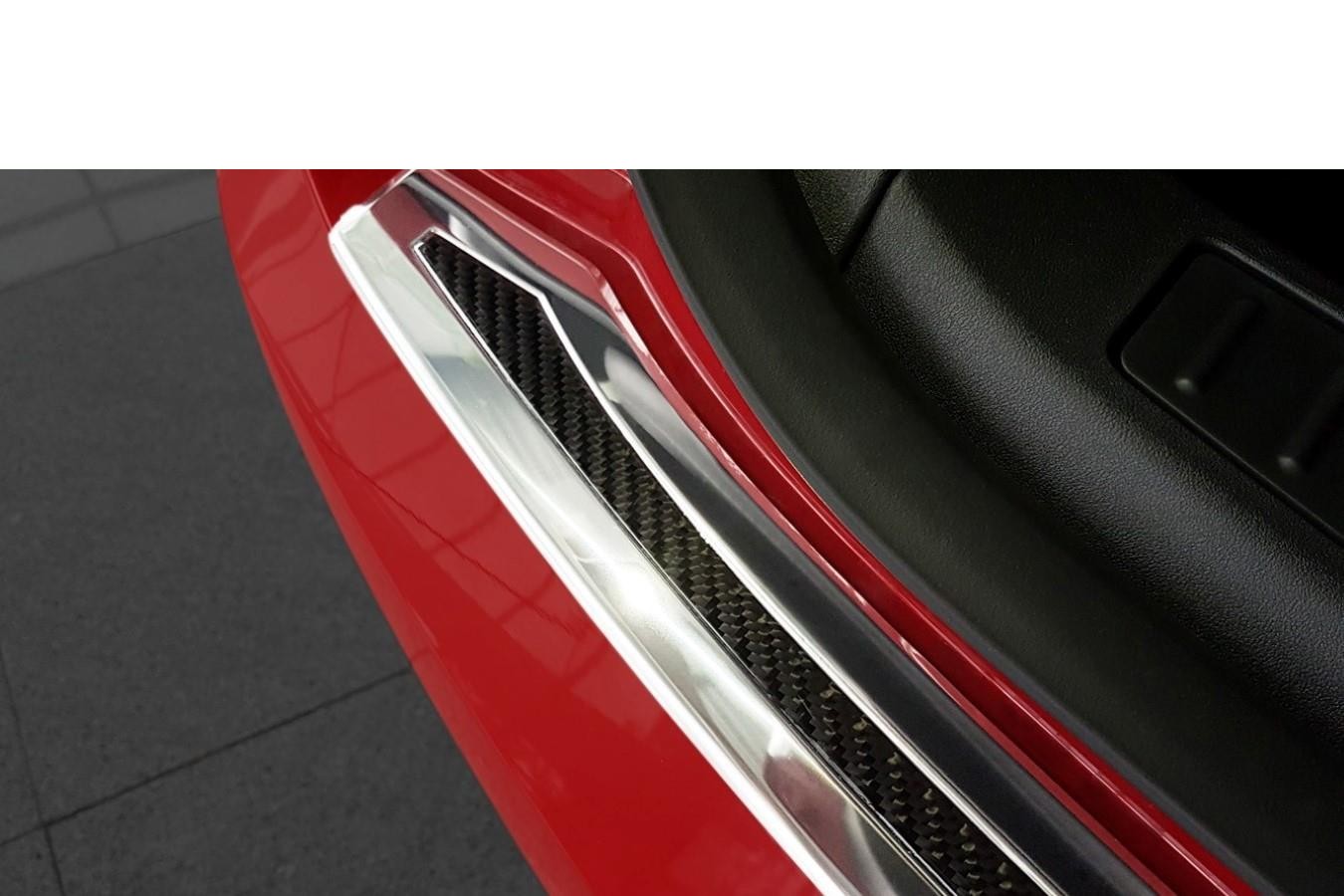 Protection de seuil de coffre convient à Tesla Model S 2012-présent 5 portes bicorps acier inox - carbone