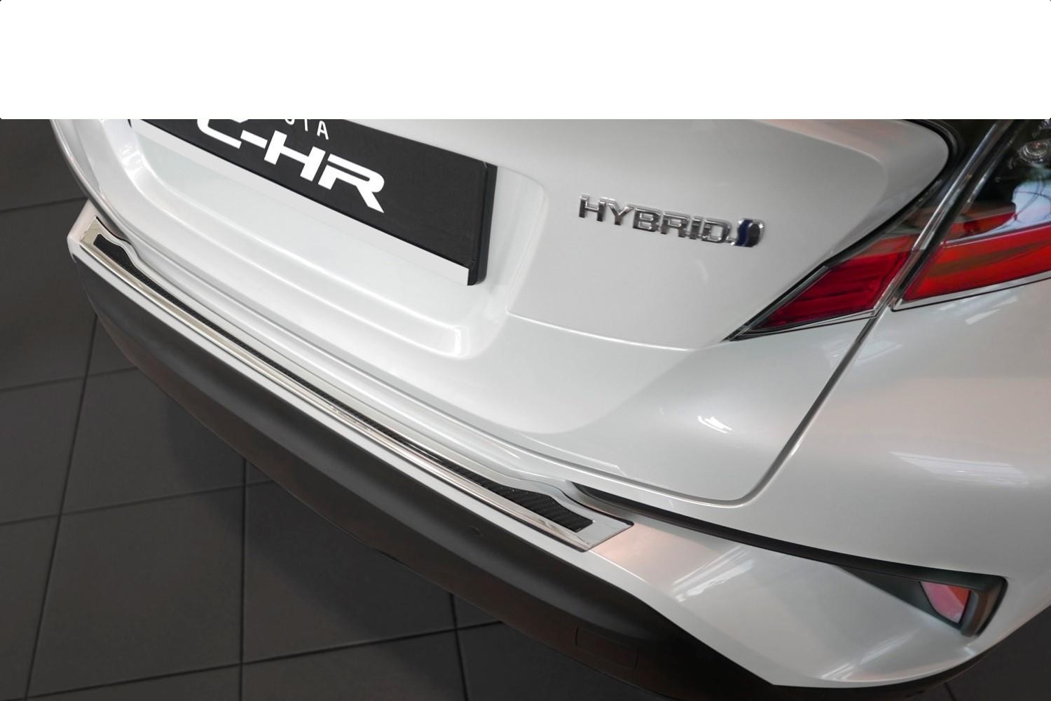 Protection de seuil de coffre Toyota C-HR 2016-2023 acier inox - carbone