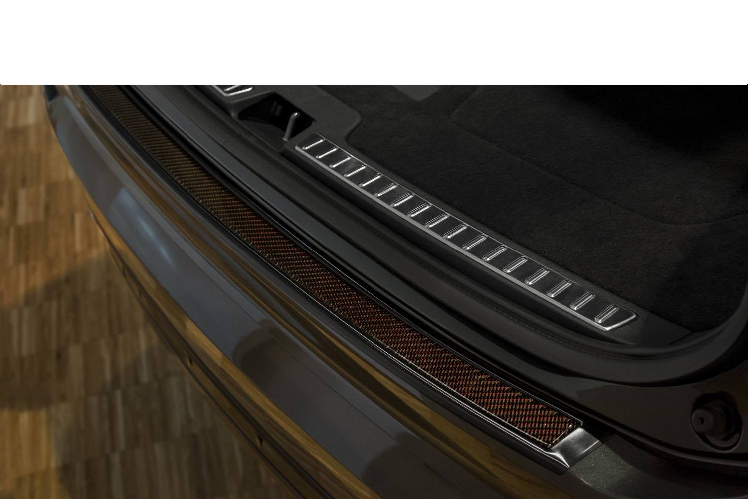 Protection de seuil de coffre convient à Volvo XC90 II 2015-présent acier inox anthracite - carbone