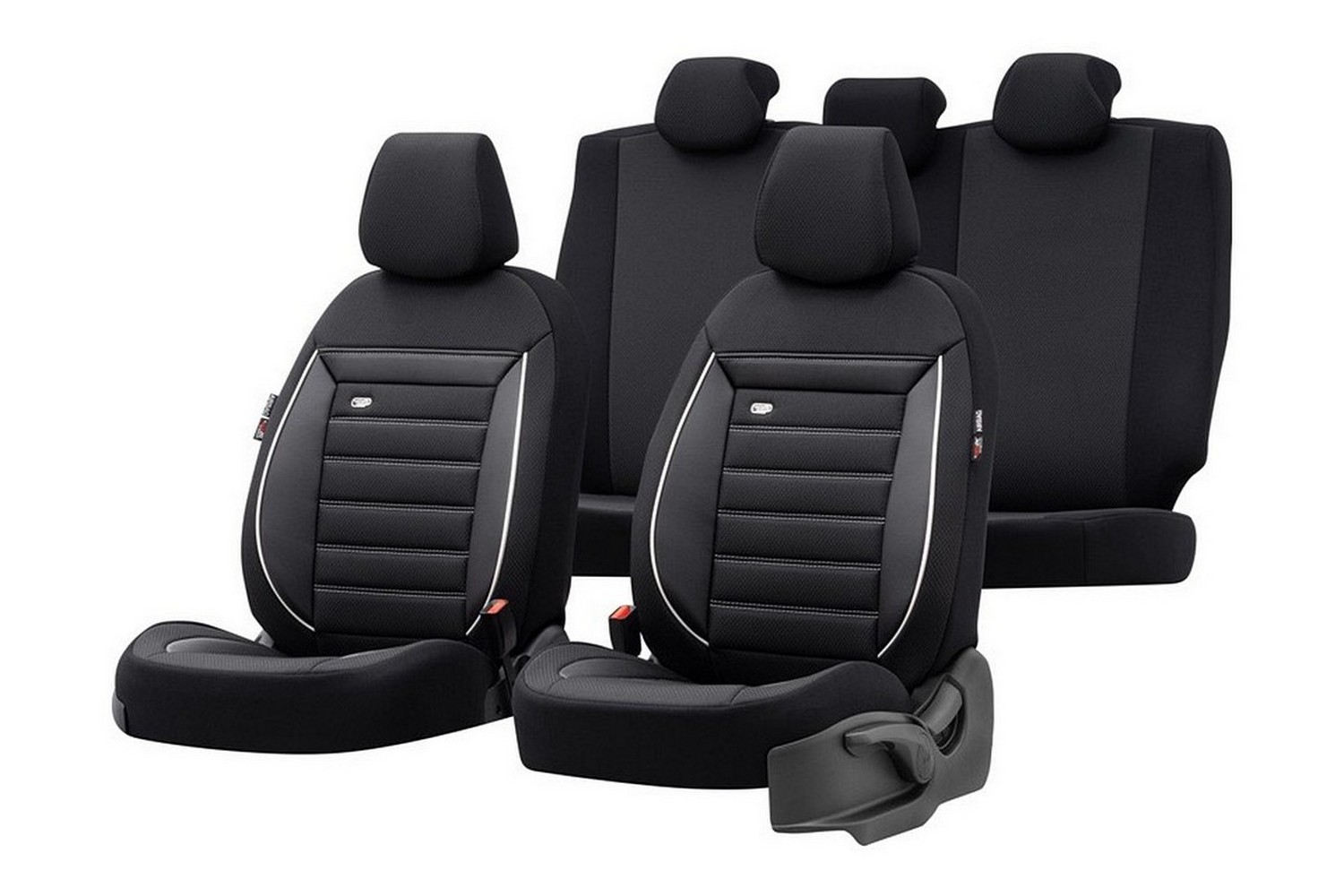 Seat covers universal Prestige black - anthracite + white edging