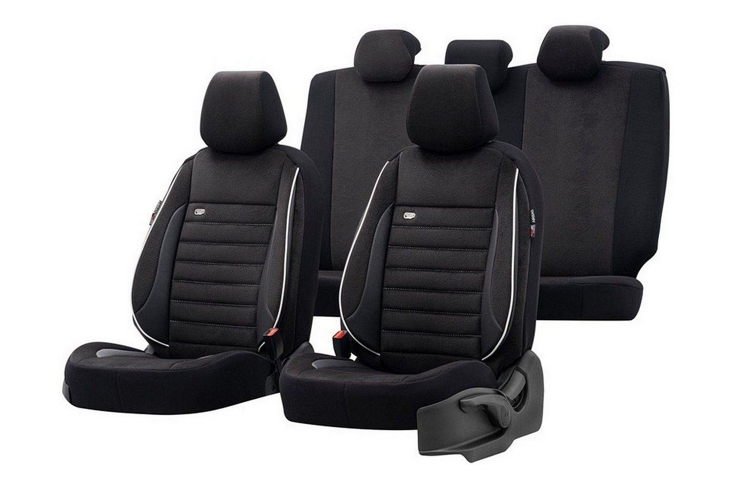 Seat covers universal Royal black - white accents