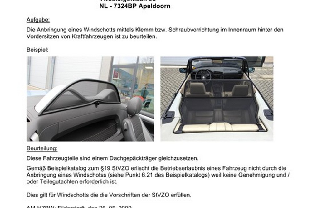 VW5GOCD Cabriolet wind deflector Volkswagen Golf IV Cabriolet (1J) 2001-2002 Black (5)