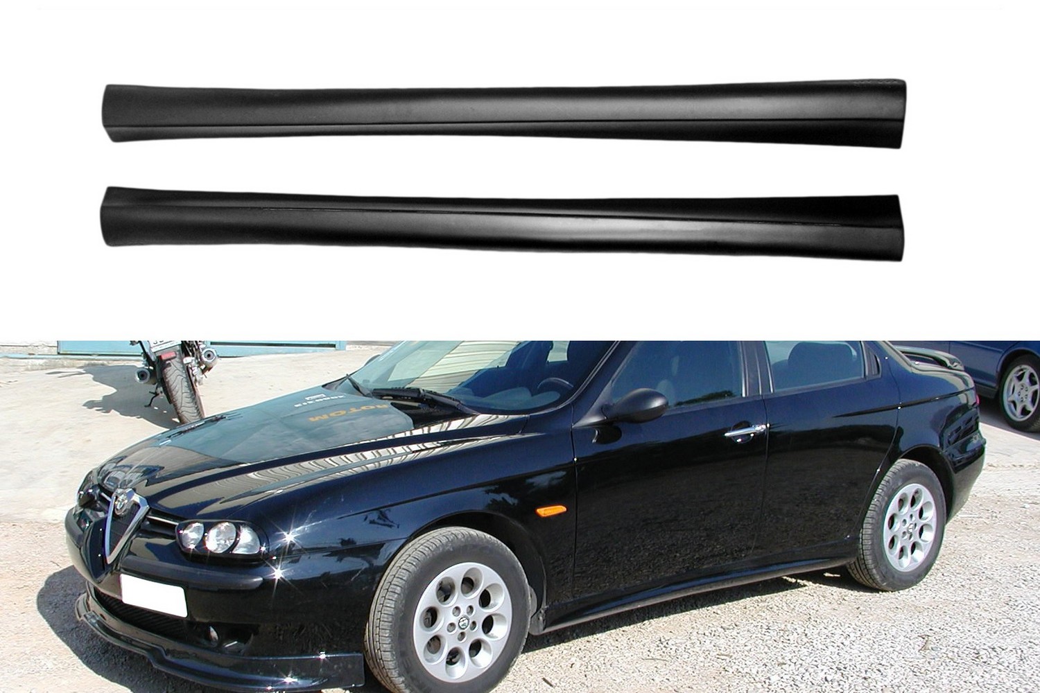 Side skirts suitable for Alfa Romeo 156 2000-2007 4-door saloon ABS