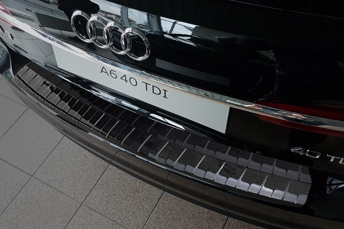 Protection de seuil de coffre convient à Audi A6 Avant (C8) 2018-présent carbone