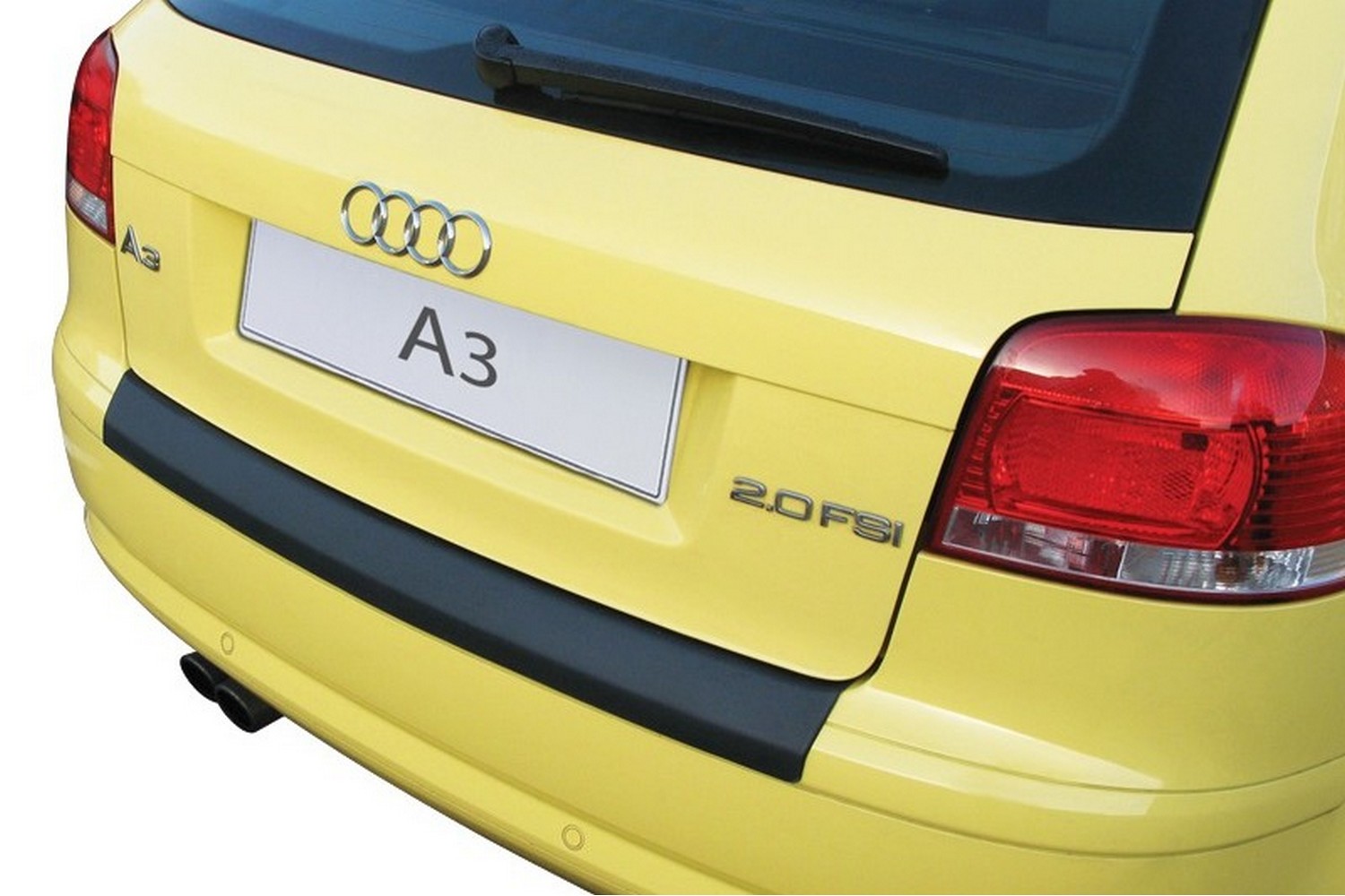 Rear bumper protector suitable for Audi A3 (8P) 2003-2008 3-door hatchback ABS - matt black