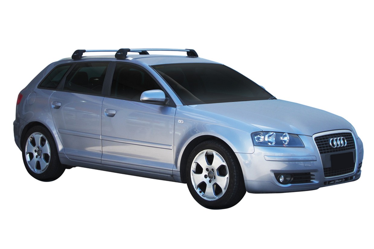 Barres de toit Farad BS + ALU compatibles avec Audi A3 Sportback de 2013 à  2020, barres de toit en aluminium pour voiture sans railing sur le toit