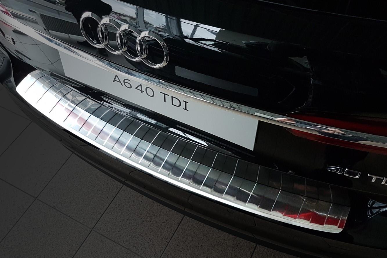 Protection de seuil de coffre convient à Audi A6 Avant (C8) 2018-présent acier inox brossé