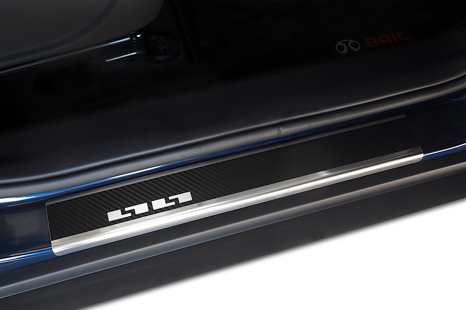 Door sill plates suitable for BAIC Beijing x3 2023-present 5-door hatchback stainless steel - carbon foil