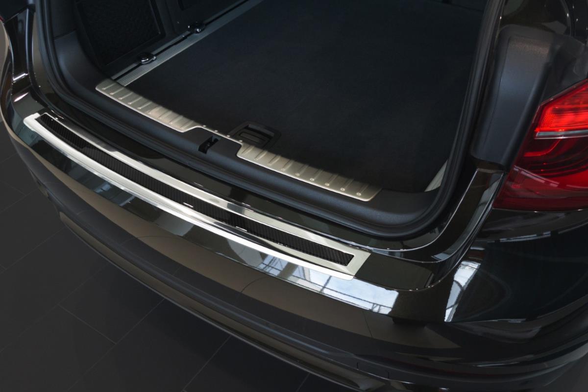 Protection de seuil de coffre convient à BMW X6 (F16) 2014-2019 acier inox - carbone