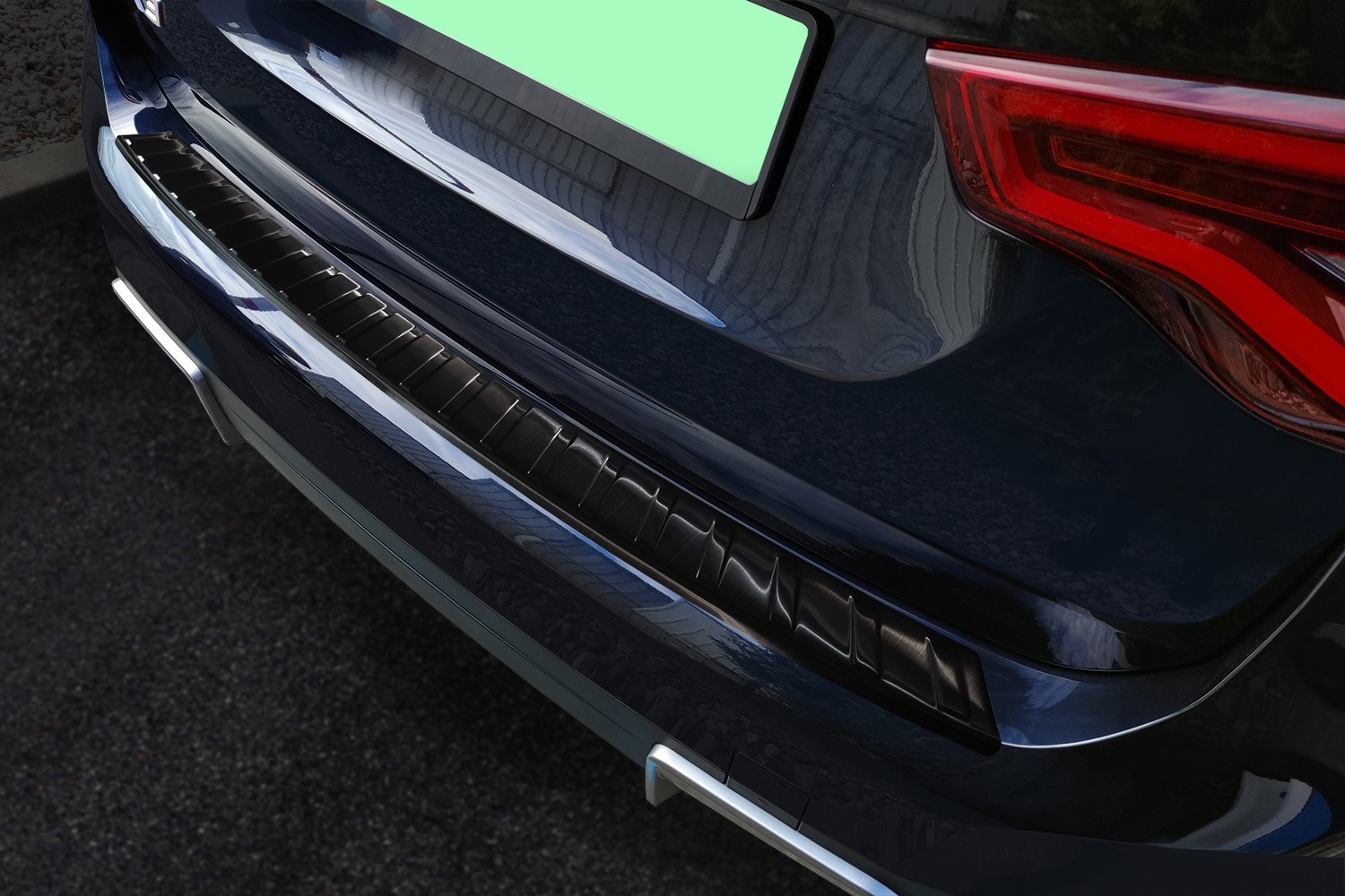 Protection de seuil de coffre convient à BMW iX3 (G08) 2020-présent acier inox brossé anthracite
