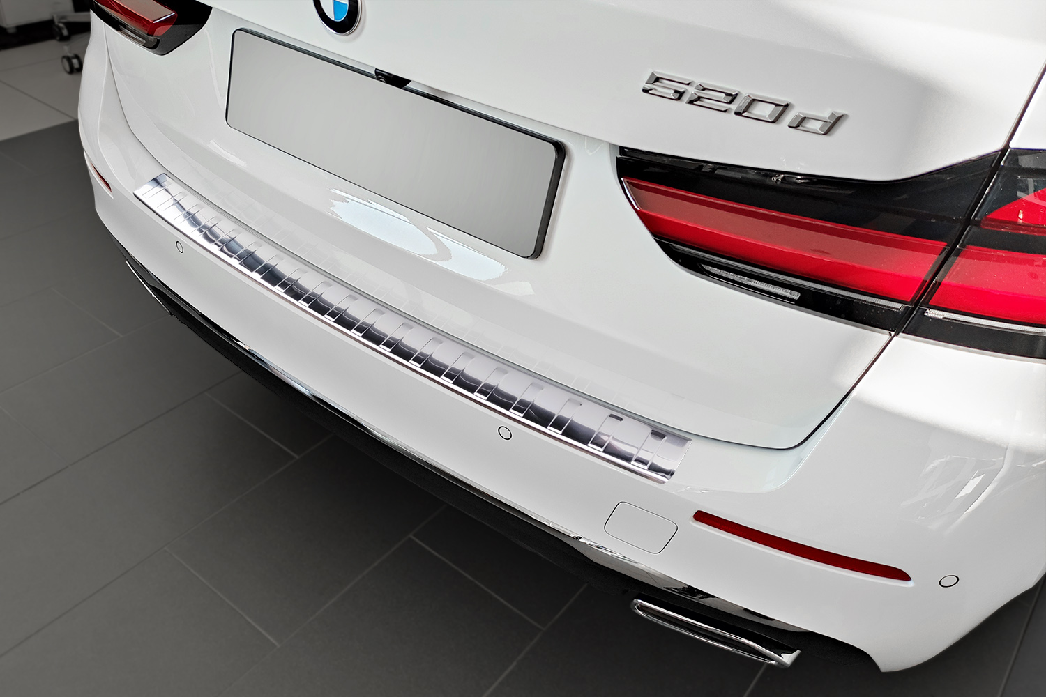 Bumperbeschermer BMW 5 Serie Touring (G31) 2020-2024 wagon RVS geborsteld