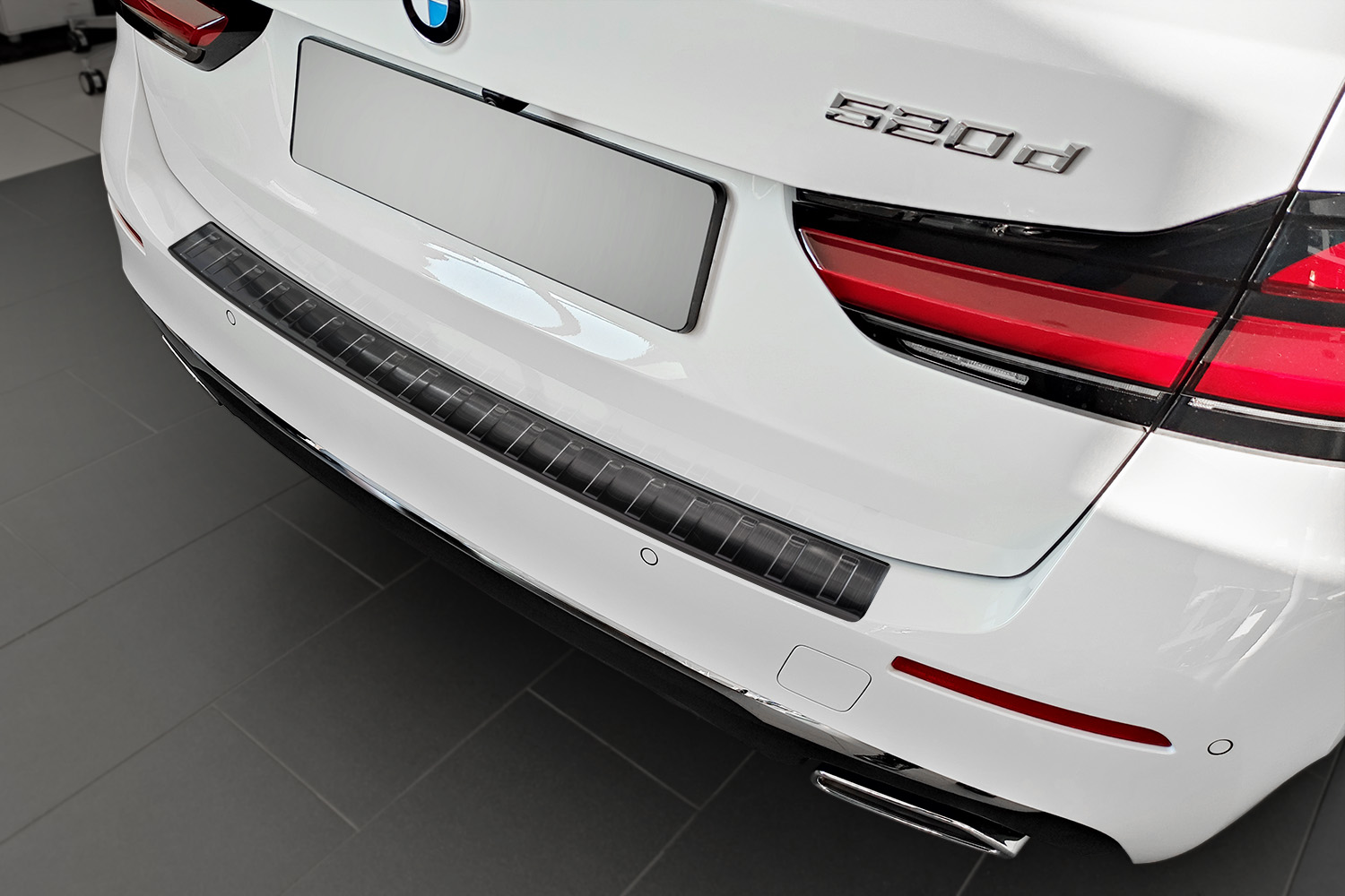 Bumperbeschermer BMW 5 Serie Touring (G31) 2020-2024 wagon RVS geborsteld antraciet