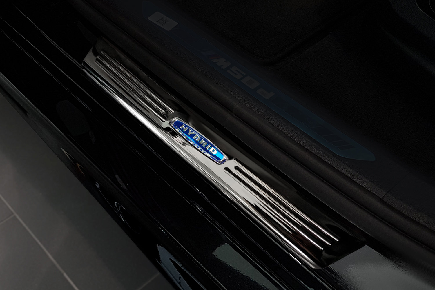 Seuils de portes BMW X6 (G06) 2019-présent acier inox noir brillant 4 pièces