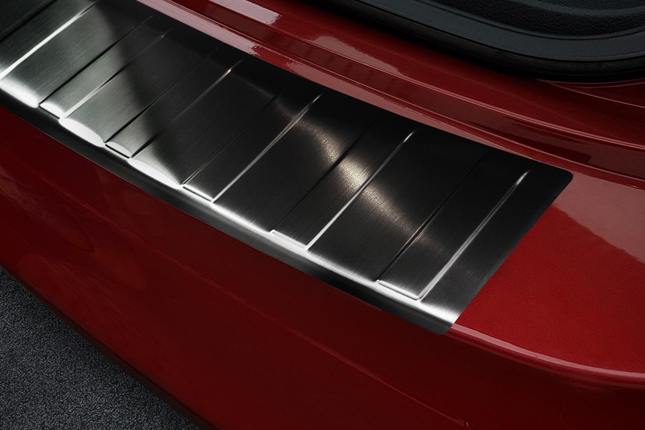 Protection de seuil de coffre convient à BMW X6 (E71) 2008-2014 acier inox brossé anthracite