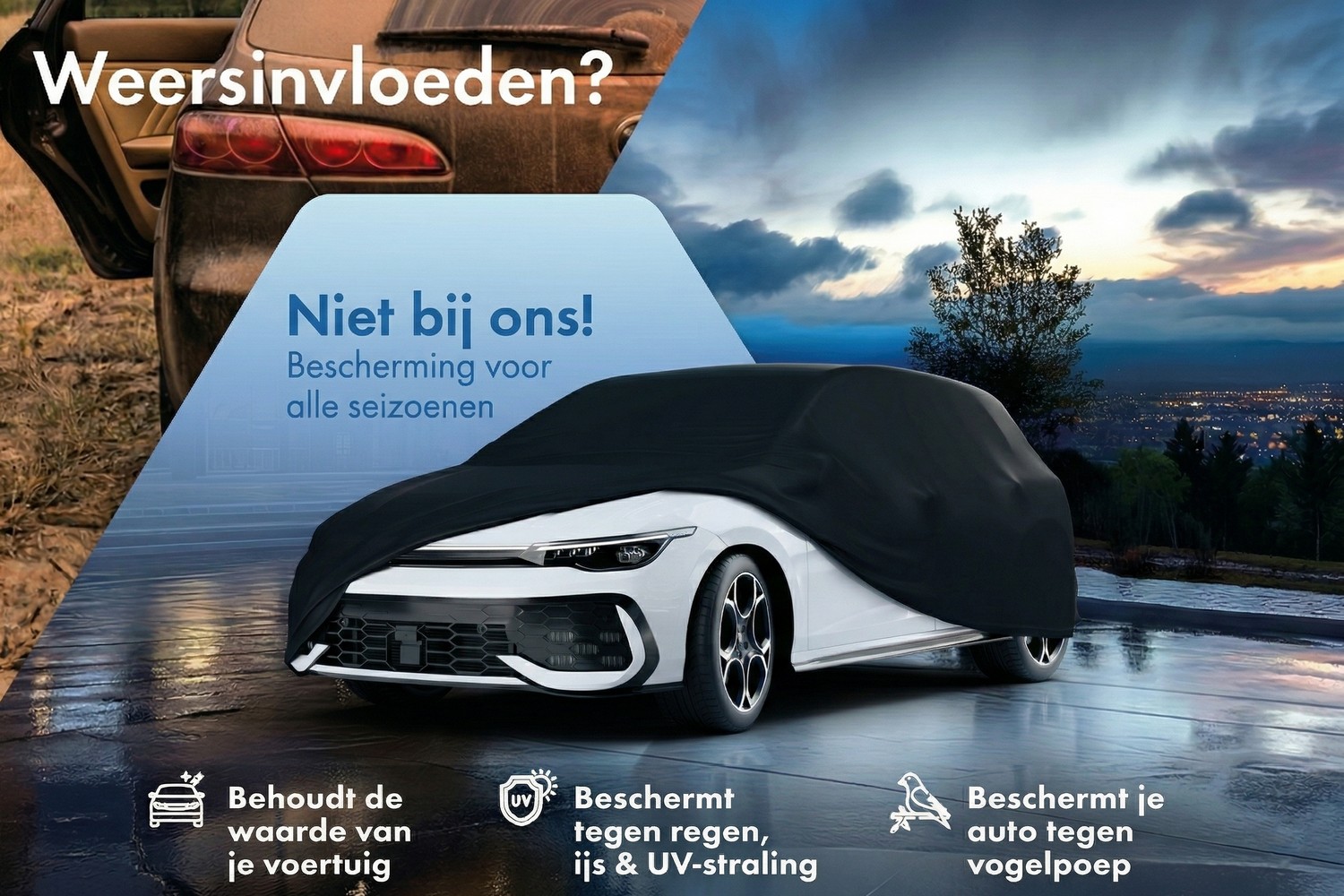 Autohoes All Weather Basic personenwagen zwart (3) Autohoes All Weather Basic personenwagen zwart (3)