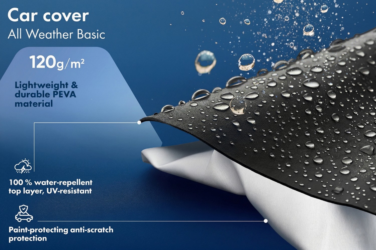 Car cover All Weather Basic passenger car black (5)