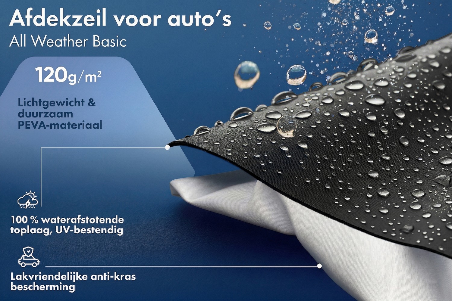 Autohoes All Weather Basic personenwagen zwart (5) Autohoes All Weather Basic personenwagen zwart (5)