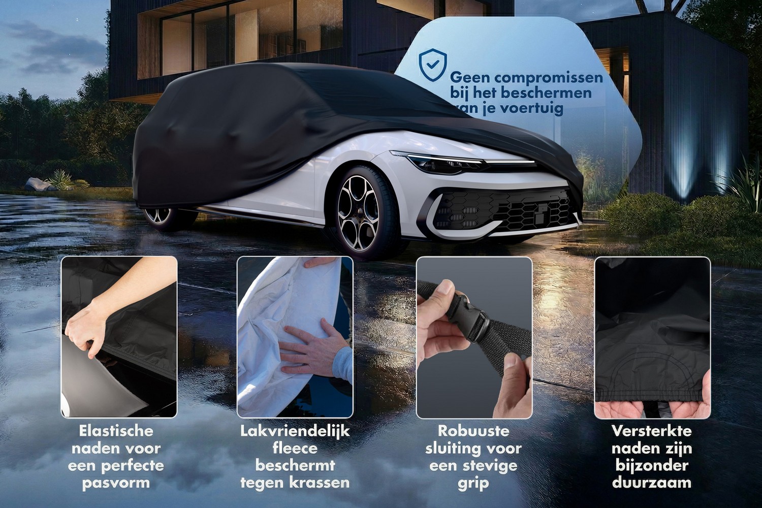 Autohoes All Weather Basic personenwagen zwart (6) Autohoes All Weather Basic personenwagen zwart (6)
