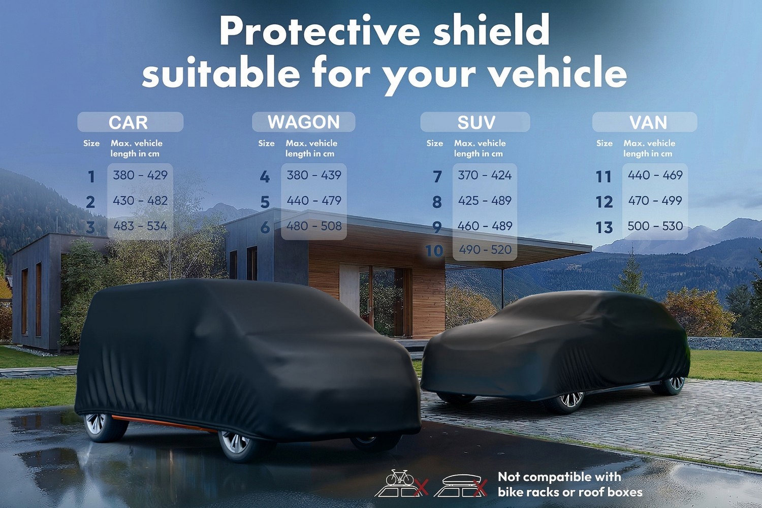 Car cover All Weather Basic passenger car black (7)
