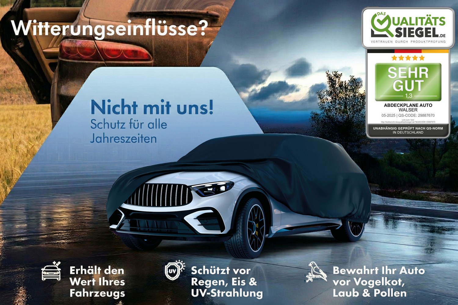 Autoabdeckung All Weather Basic SUV schwarz (3) Autoabdeckung All Weather Basic SUV schwarz (3)