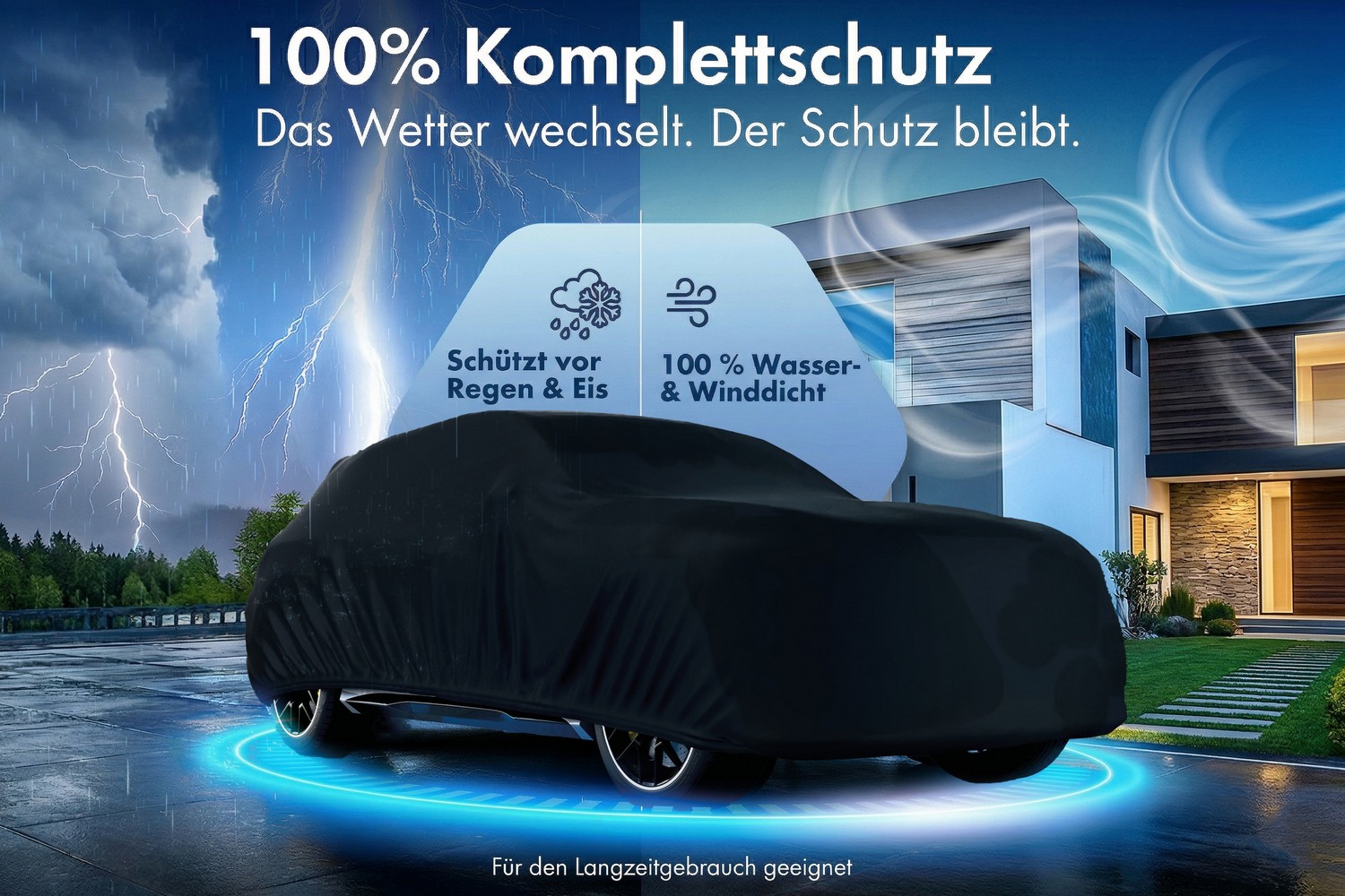 Autoabdeckung All Weather Basic SUV schwarz (4) Autoabdeckung All Weather Basic SUV schwarz (4)