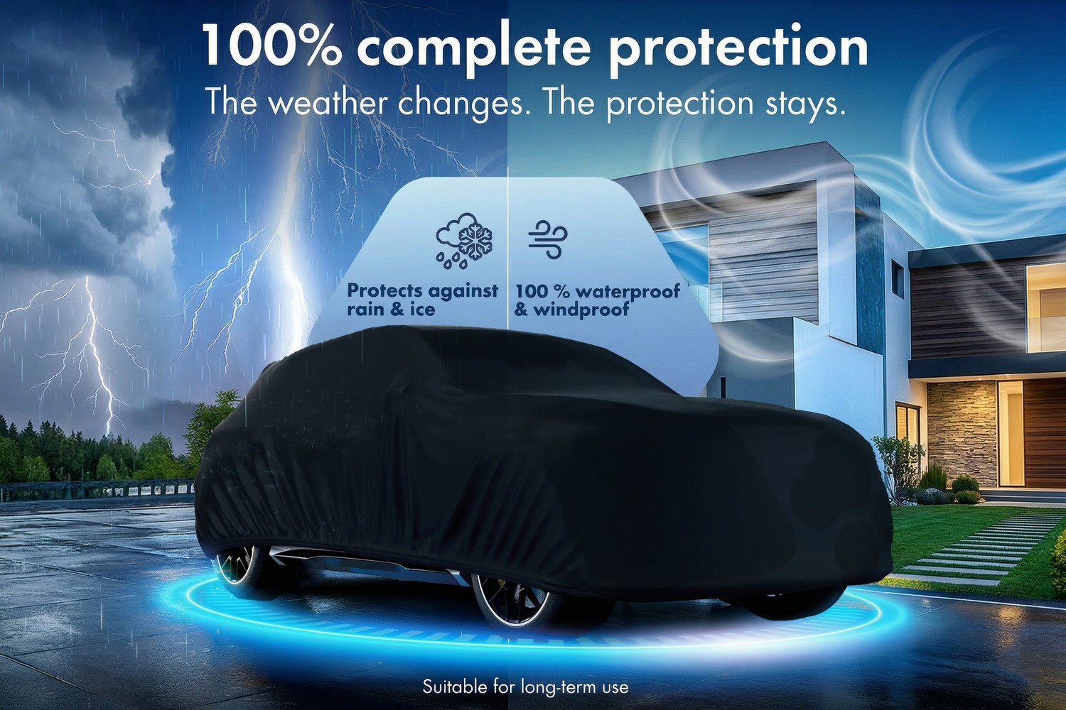 Car cover All Weather Basic SUV black (4) Car cover All Weather Basic SUV black (4)