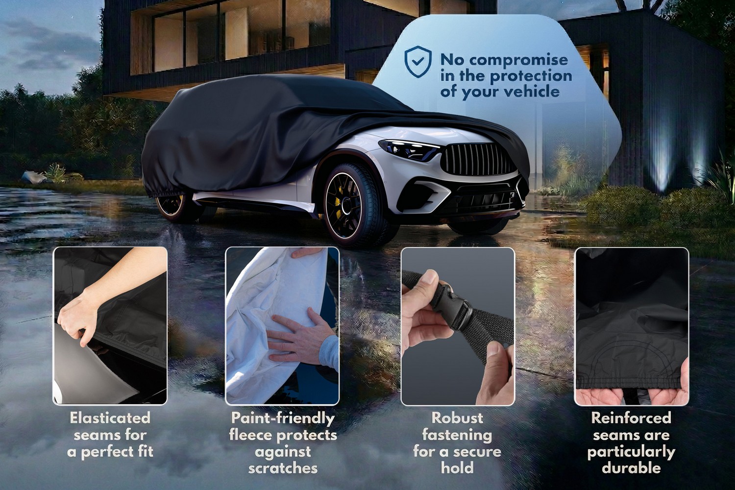 Car cover All Weather Basic SUV black (6) Car cover All Weather Basic SUV black (6)