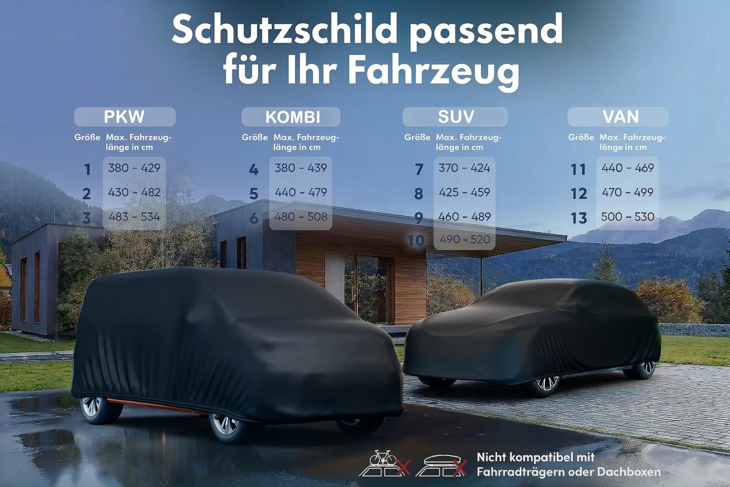 Autoabdeckung All Weather Basic SUV schwarz (7) Autoabdeckung All Weather Basic SUV schwarz (7)