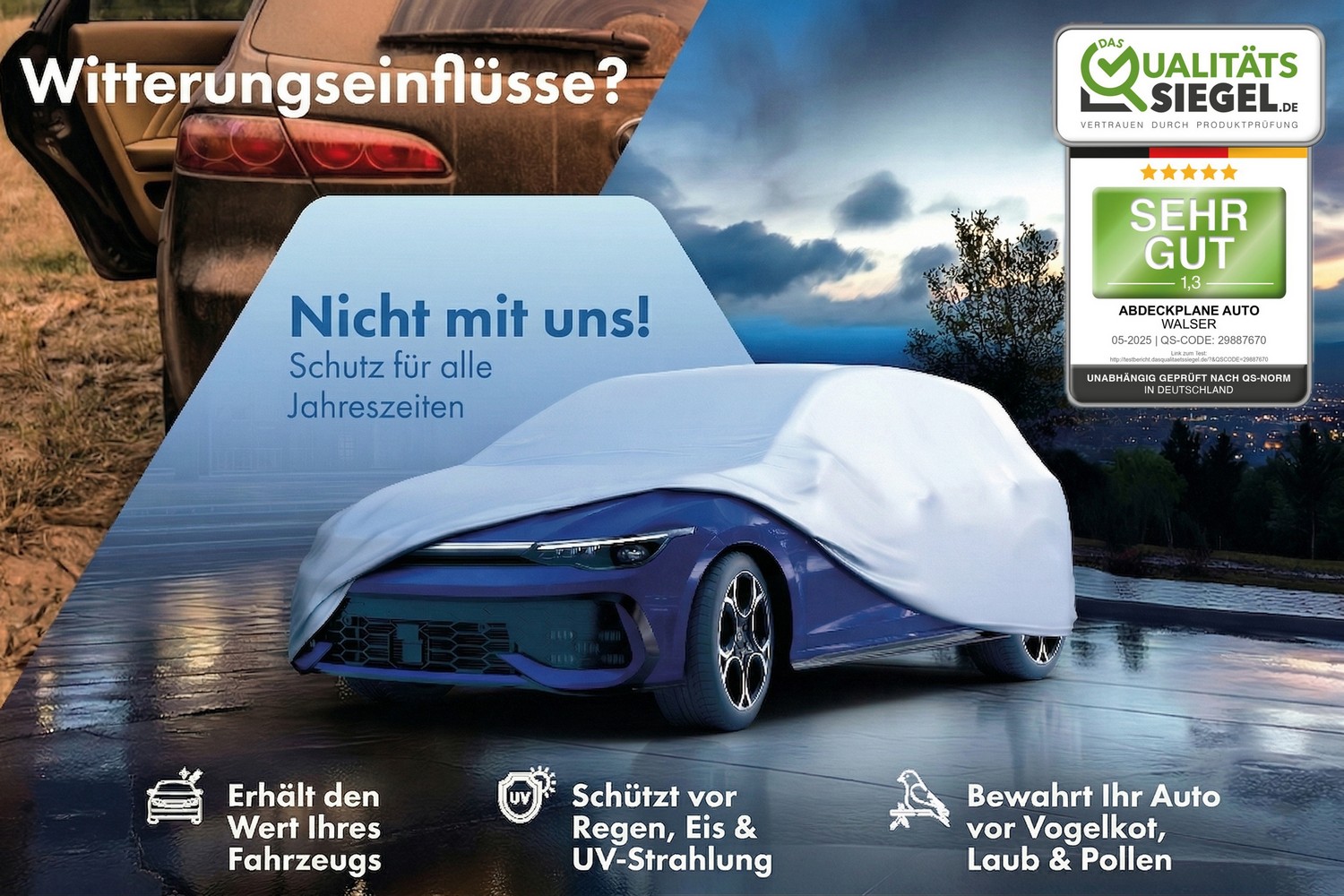 Autoabdeckung All Weather Basic Pkw silber (3) Autoabdeckung All Weather Basic Pkw silber (3)