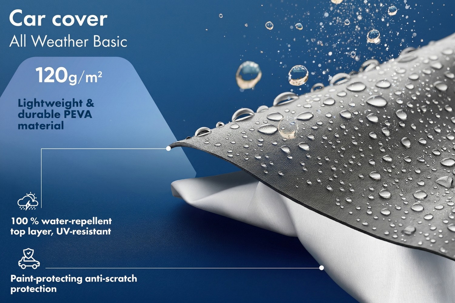 Car cover All Weather Basic passenger car silver (5)