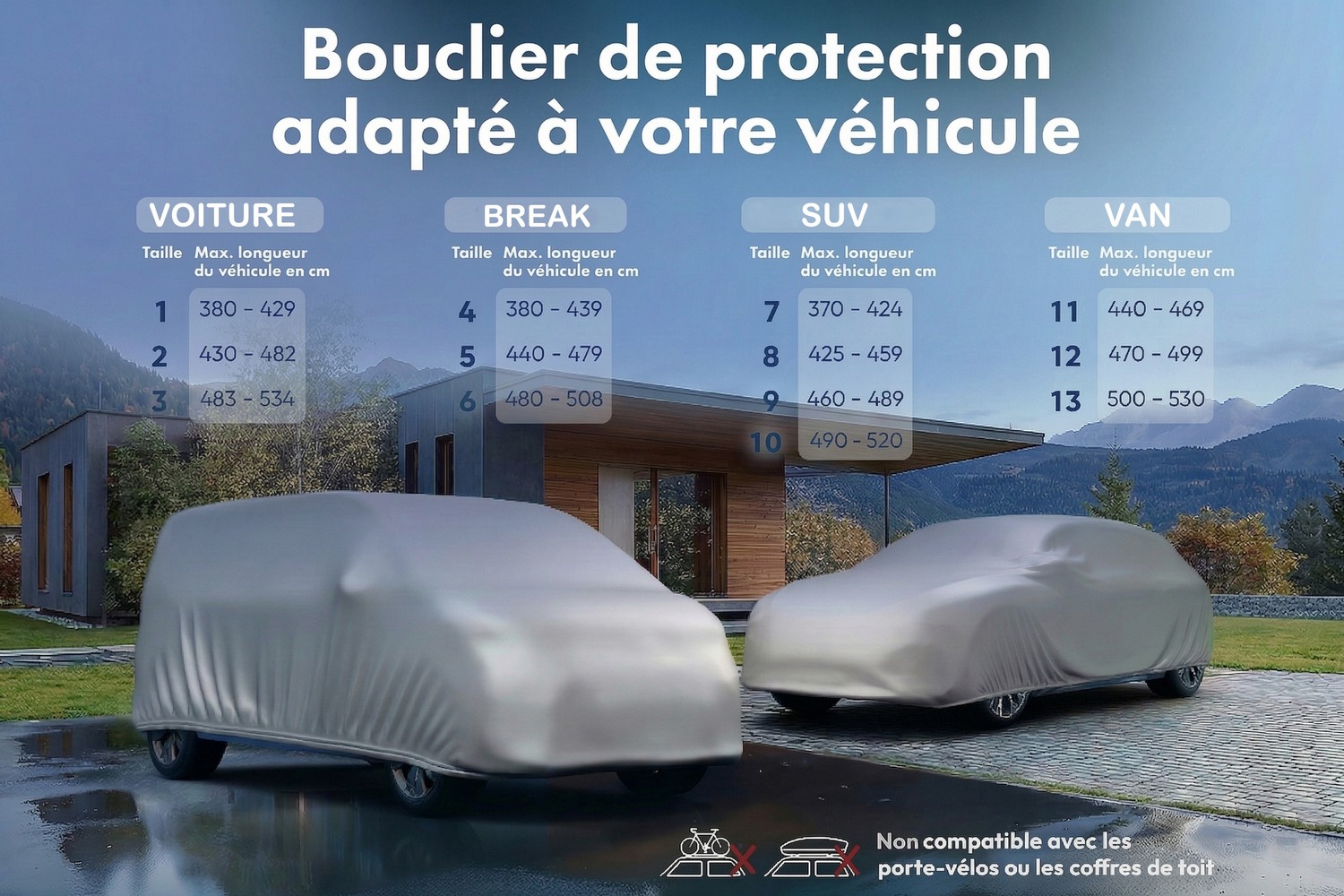 Housse de voiture All Weather Basic voiture de tourisme argent (7)