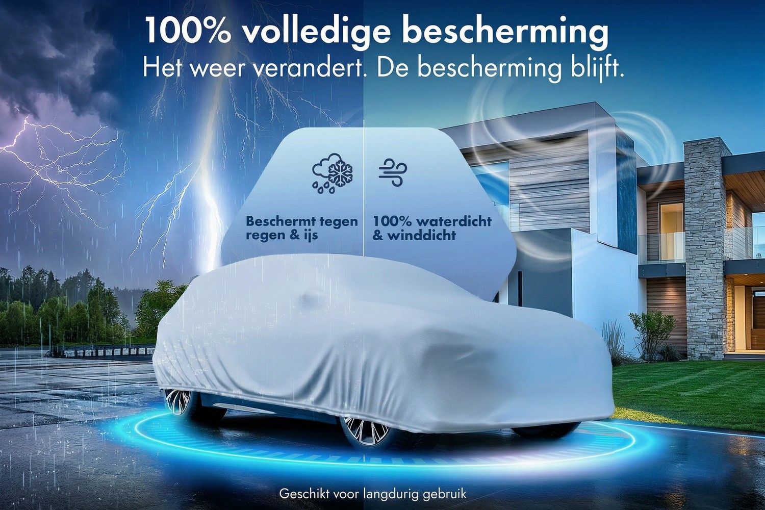 Autohoes All Weather Basic stationwagen zilver (4) Autohoes All Weather Basic stationwagen zilver (4)
