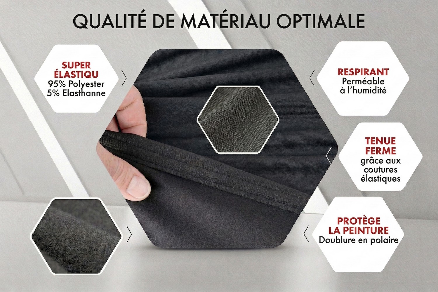 Housse de voiture Indoor Stretch Plus voiture de tourisme anthracite (5) Housse de voiture Indoor Stretch Plus voiture de tourisme anthracite (5)