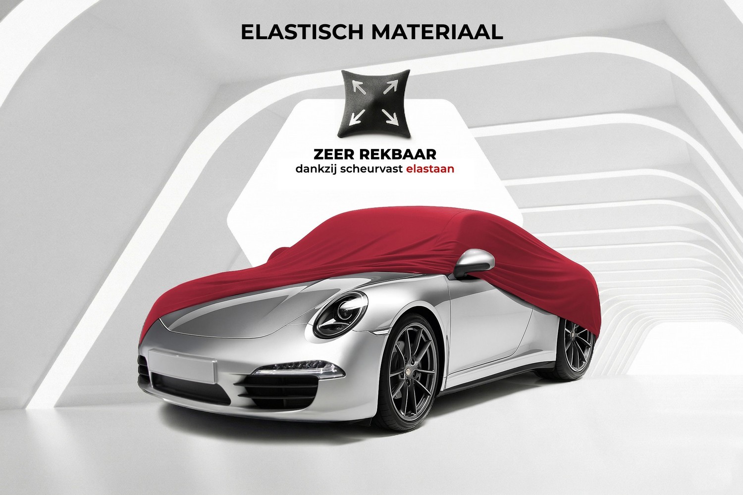 Autohoes Indoor Stretch Plus personenwagen rood (3) Autohoes Indoor Stretch Plus personenwagen rood (3)