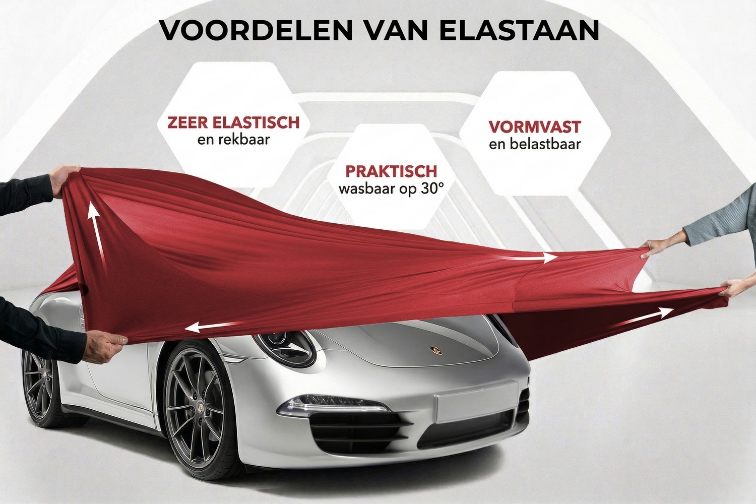 Autohoes Indoor Stretch Plus personenwagen rood (4) Autohoes Indoor Stretch Plus personenwagen rood (4)