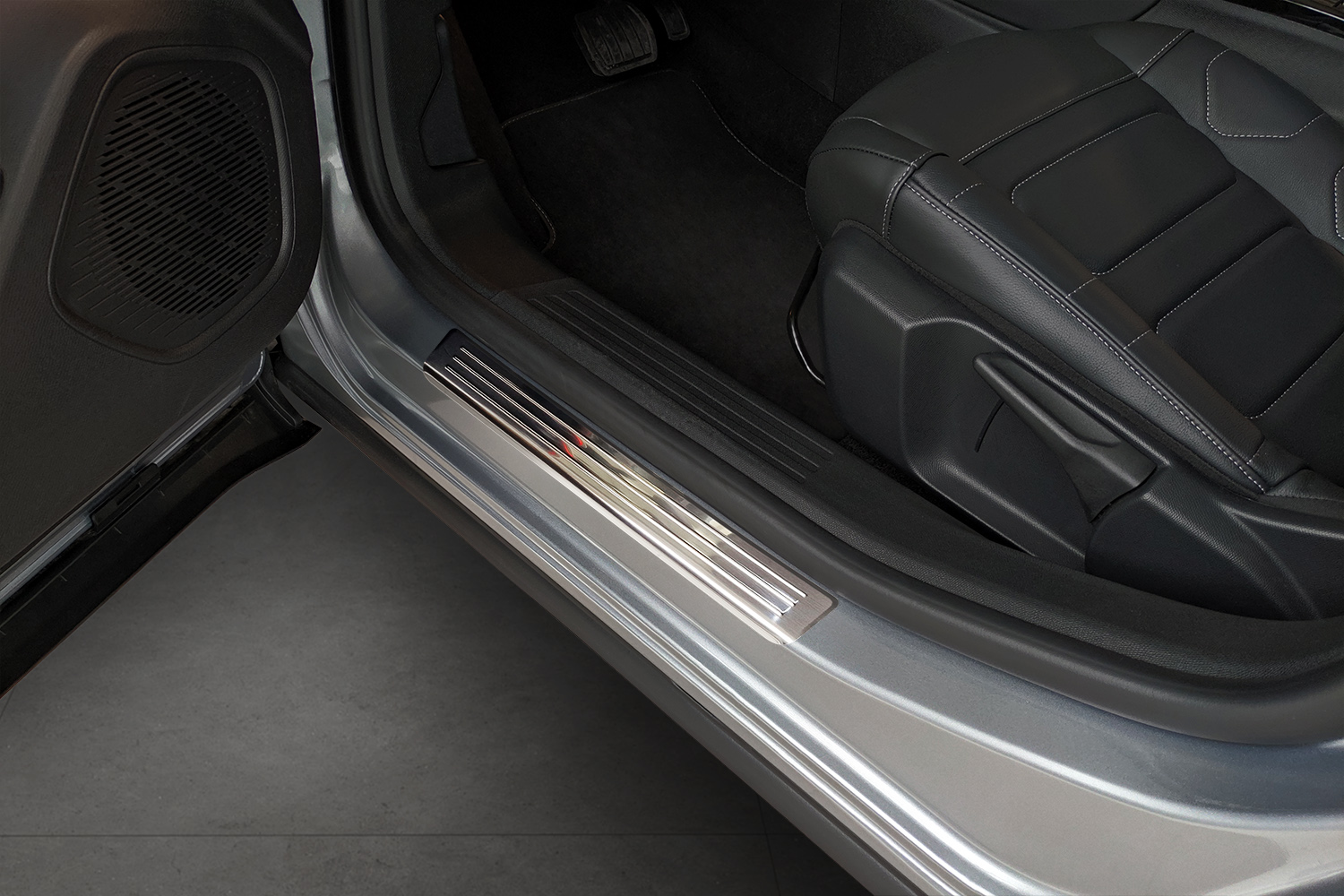 Door sill plates suitable for Citroën C4 III 2021-present stainless steel brushed 4 pieces