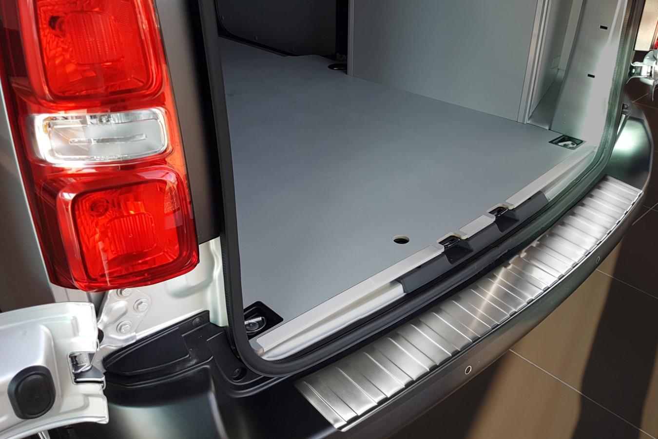 Protection de seuil de coffre convient à Citroën Jumpy III 2016-présent acier inox brossé